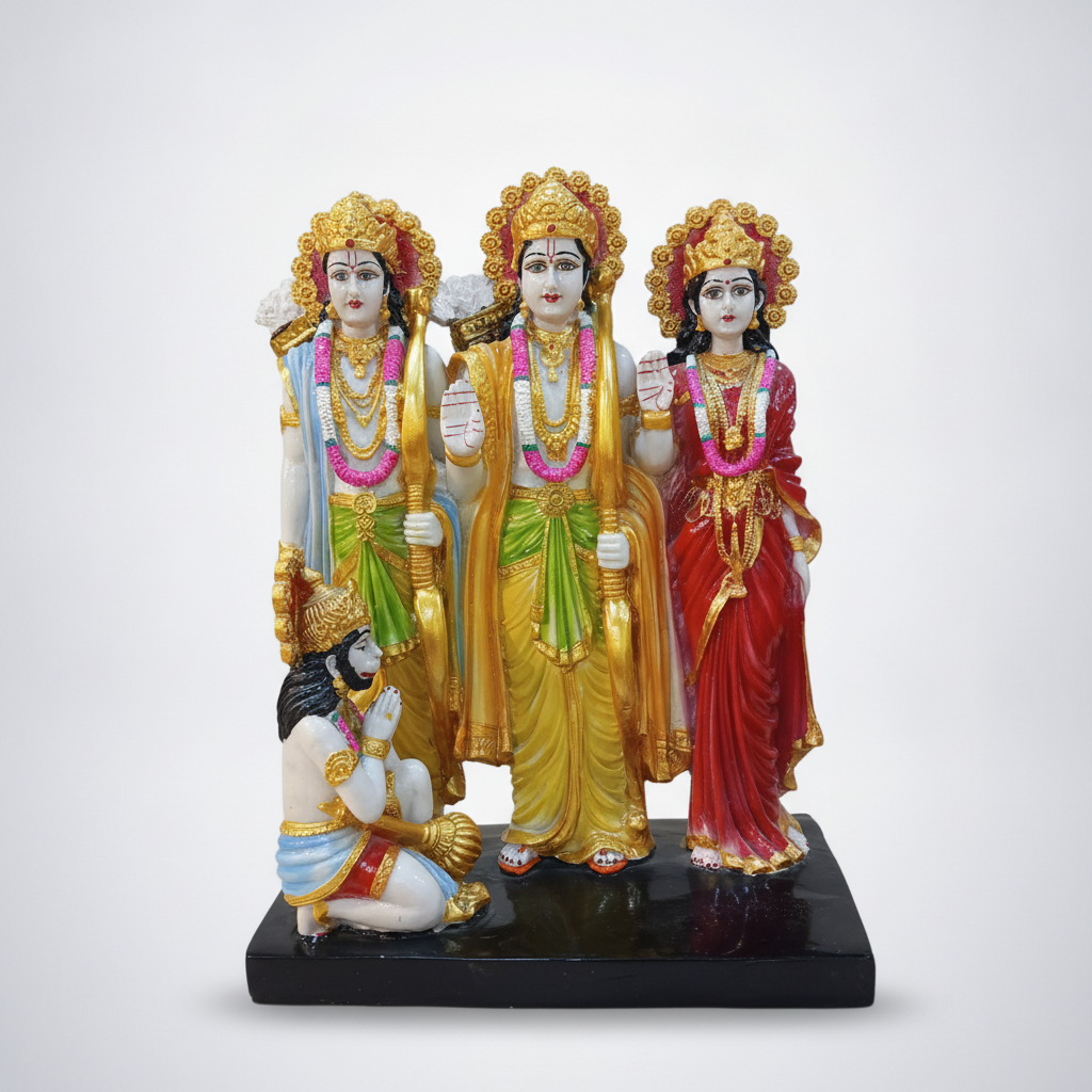 Ram Darbar Idol – Hand-Painted Polyresin Statue, 15 Inch