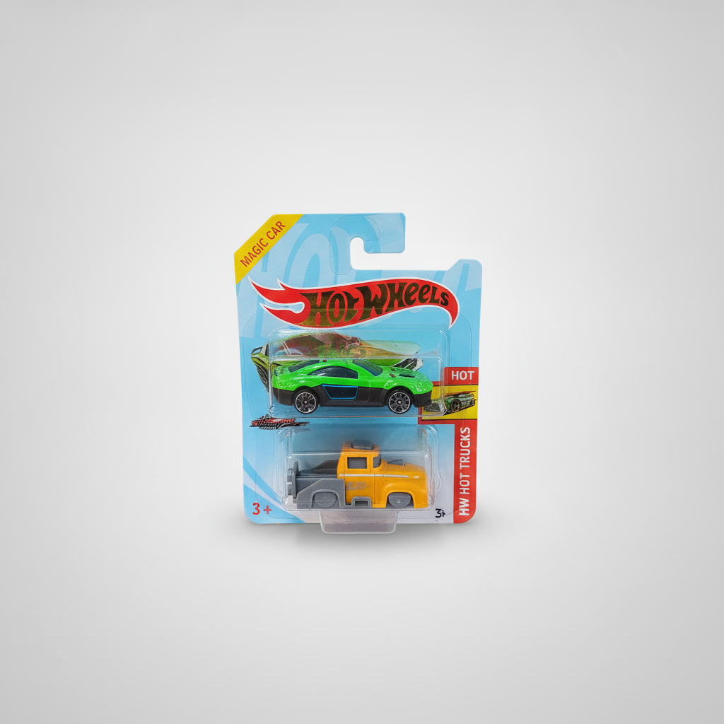 Hot Wheels 2-Pack Magic Car & HW Hot Trucks Die-Cast Set