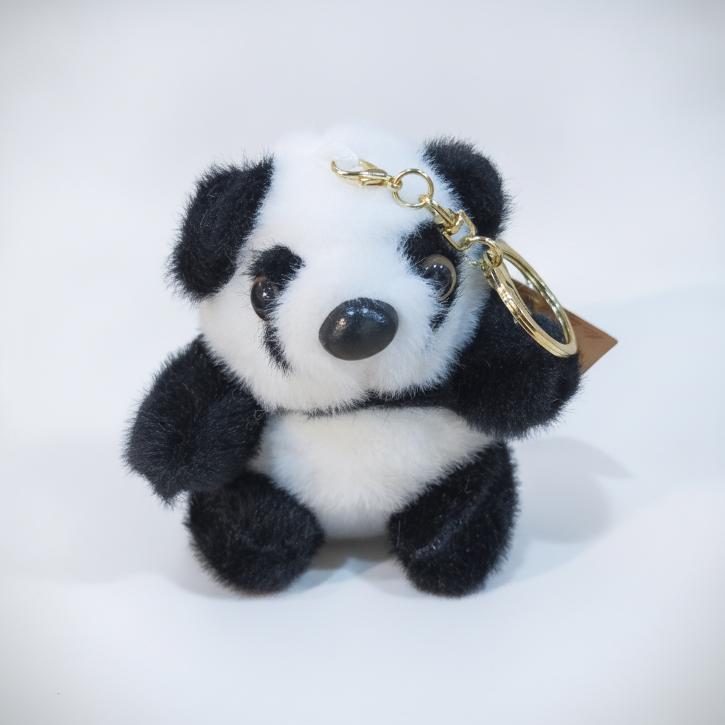 Cute Panda Plush Keychain – Soft Mini Stuffed Animal Charm