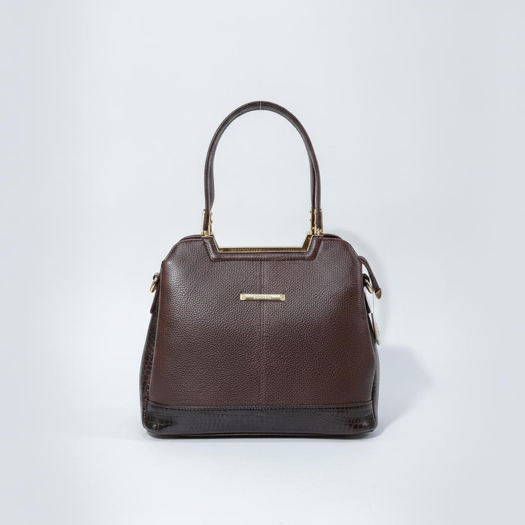 Wrangler Structured Leather Dome Handbag – Rich Brown