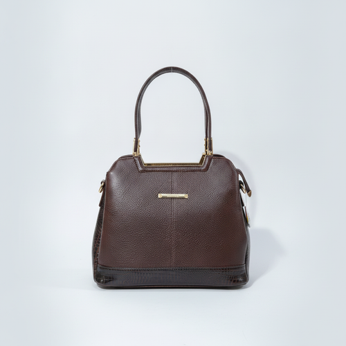 Wrangler Structured Leather Dome Handbag – Rich Brown