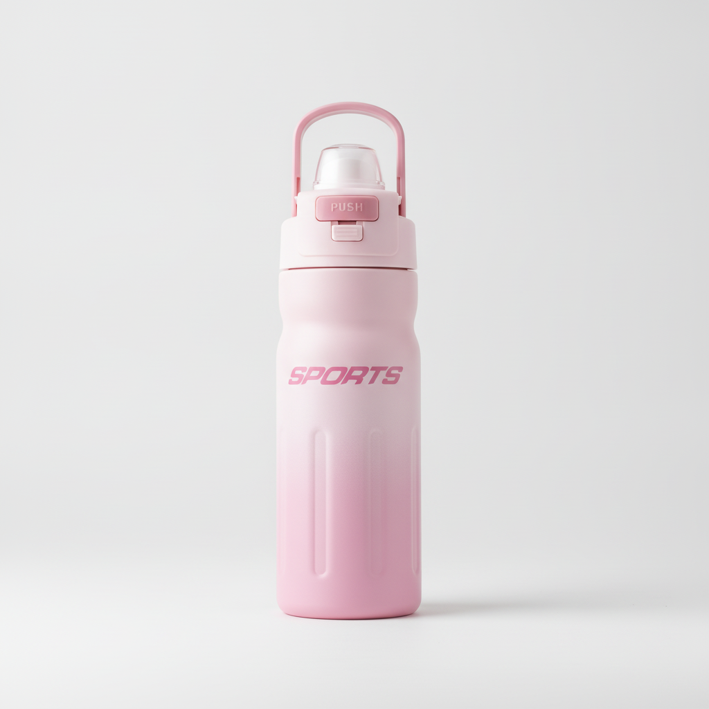 Sports Thermosteel Water Bottle – Push-Button Lid, Pink