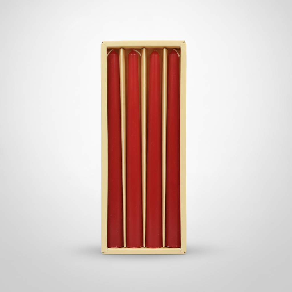 Red Taper Candles Set of 4 – Classic Dinner Candles
