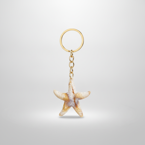 Real Starfish Keychain – Natural Sea Star Souvenir Charm