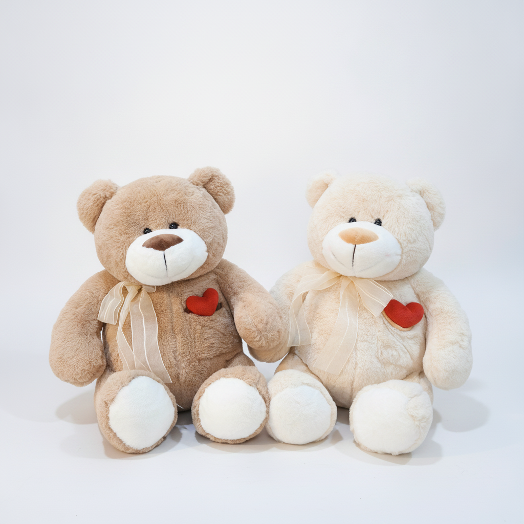Cute Heart Teddy Bear Plush Soft Toy – Couple Set
