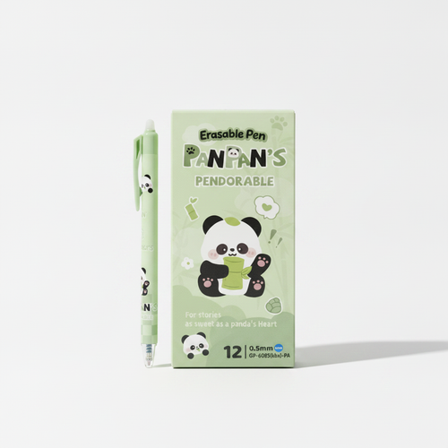 PanPan's Pendorable Erasable Gel Pens – Cute Panda Design, 12-Pack