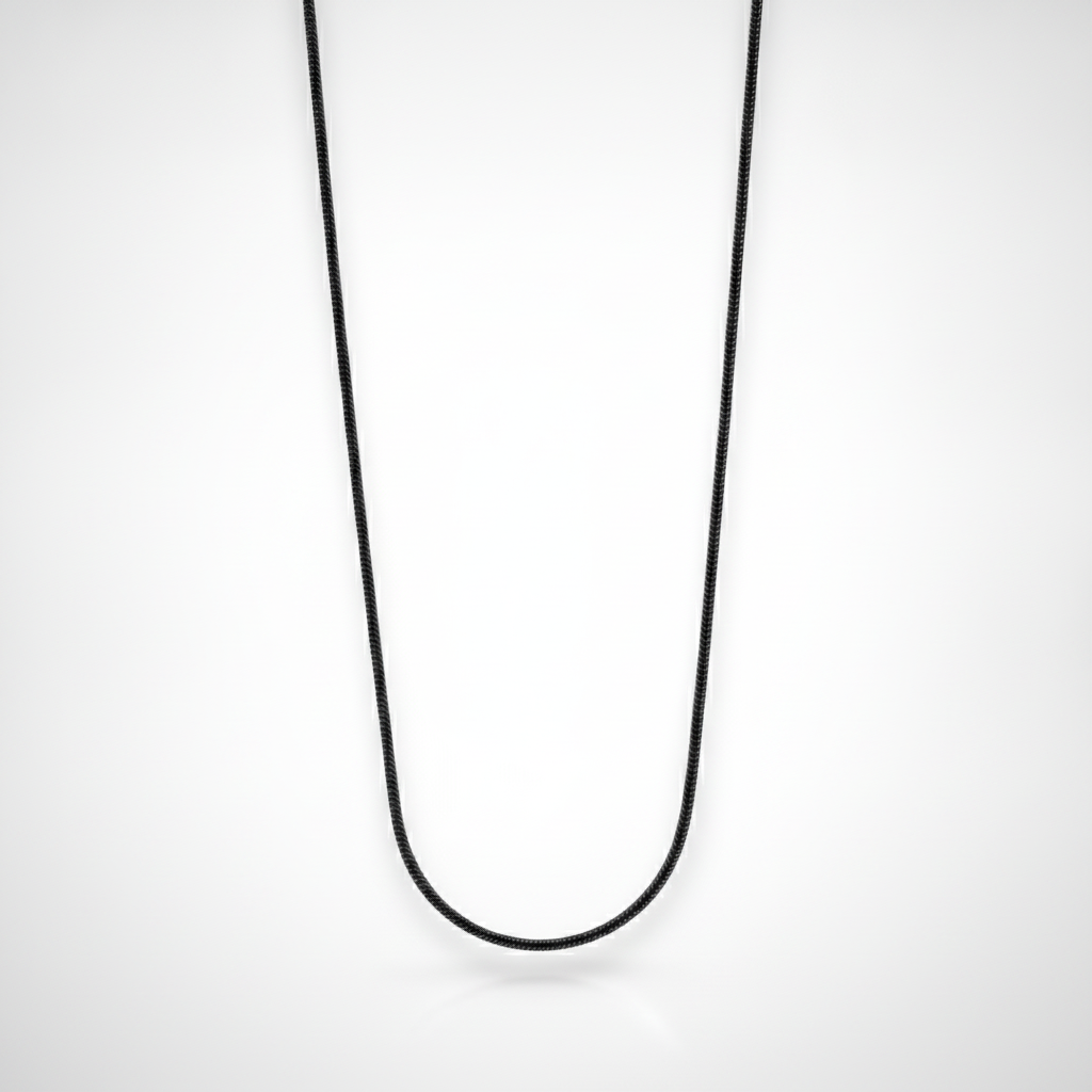 Men's Black Snake Chain Necklace – Sleek & Bold