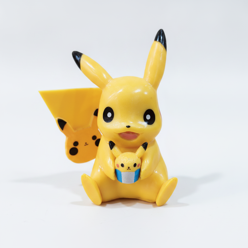 Pikachu Sitting Figure Holding Pikachu Cupcake Toy