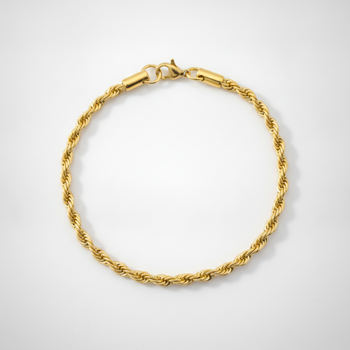 Men's Gold Rope Chain Bracelet – Classic Twisted Design