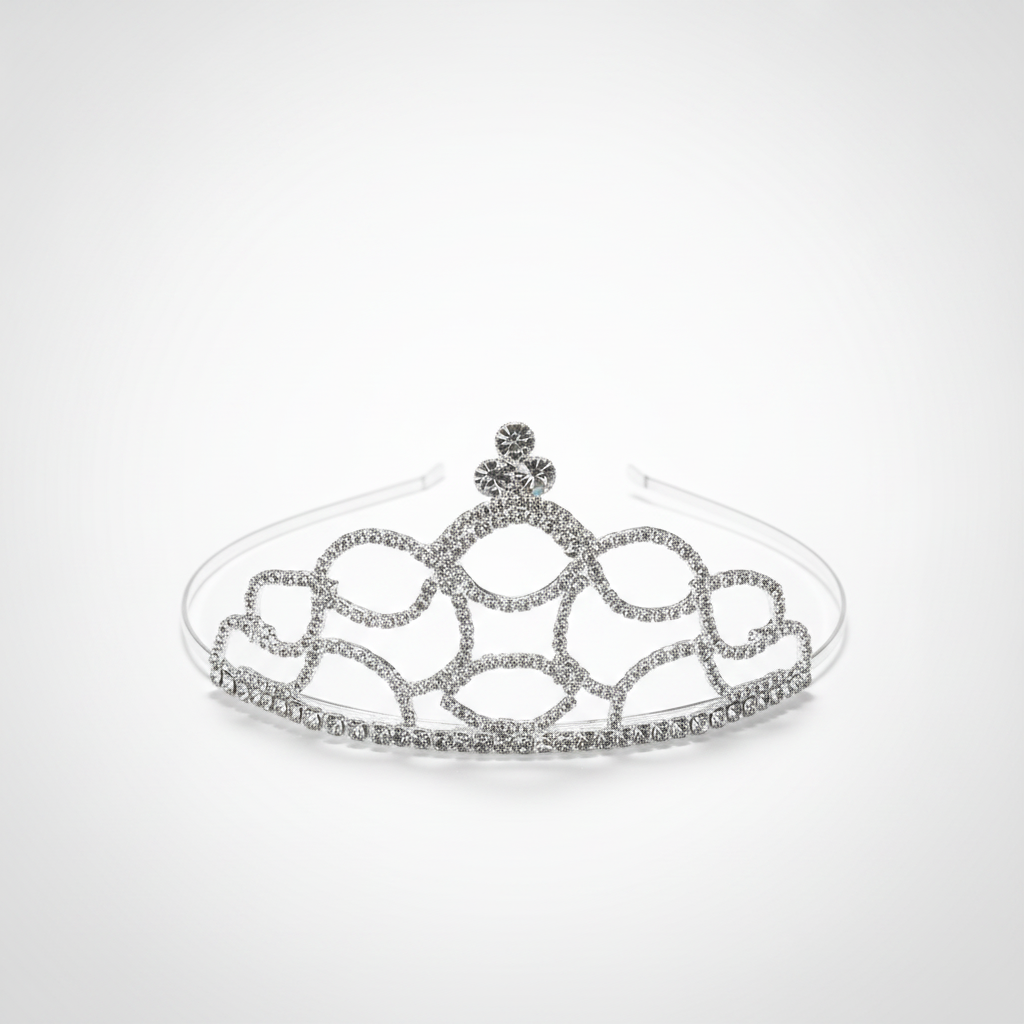 Silver Rhinestone Tiara Crown Headband for Baby & Kids