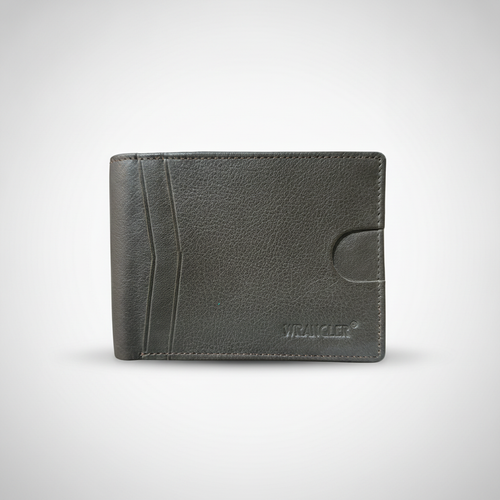 Wrangler Men's Slim Bifold Leather Wallet with Snap Closure