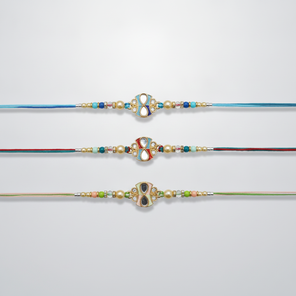 Traditional Kundan Meenakari Rakhi