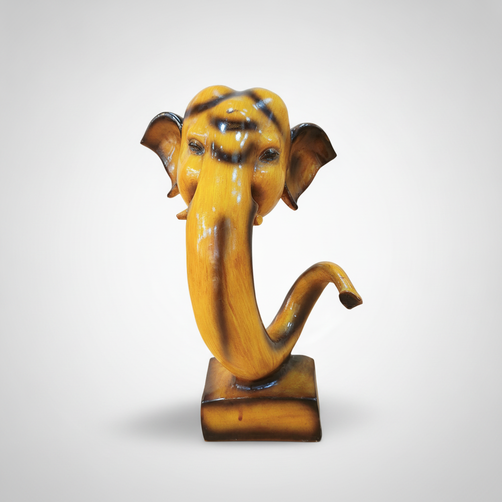 Lord Ganesha Elephant Head Bust Statue – 10.5" Poly Resin