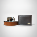 Wrangler Men's Genuine Leather Wallet & Belt Combo Set