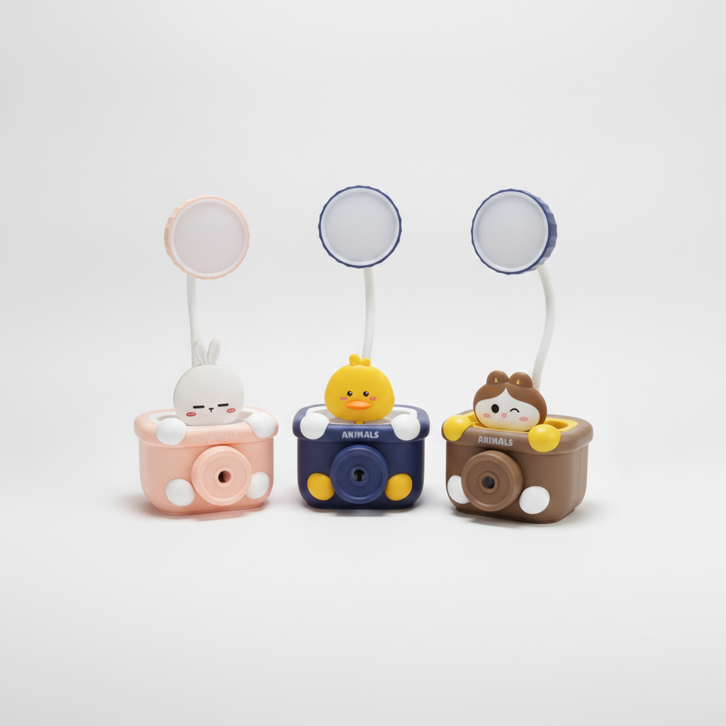Cute Animal Desk Lamp with Pencil Sharpener – Rechargeable