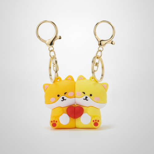 Magnetic Couple Keychains – Cute Shiba Inu BFF Set of 2