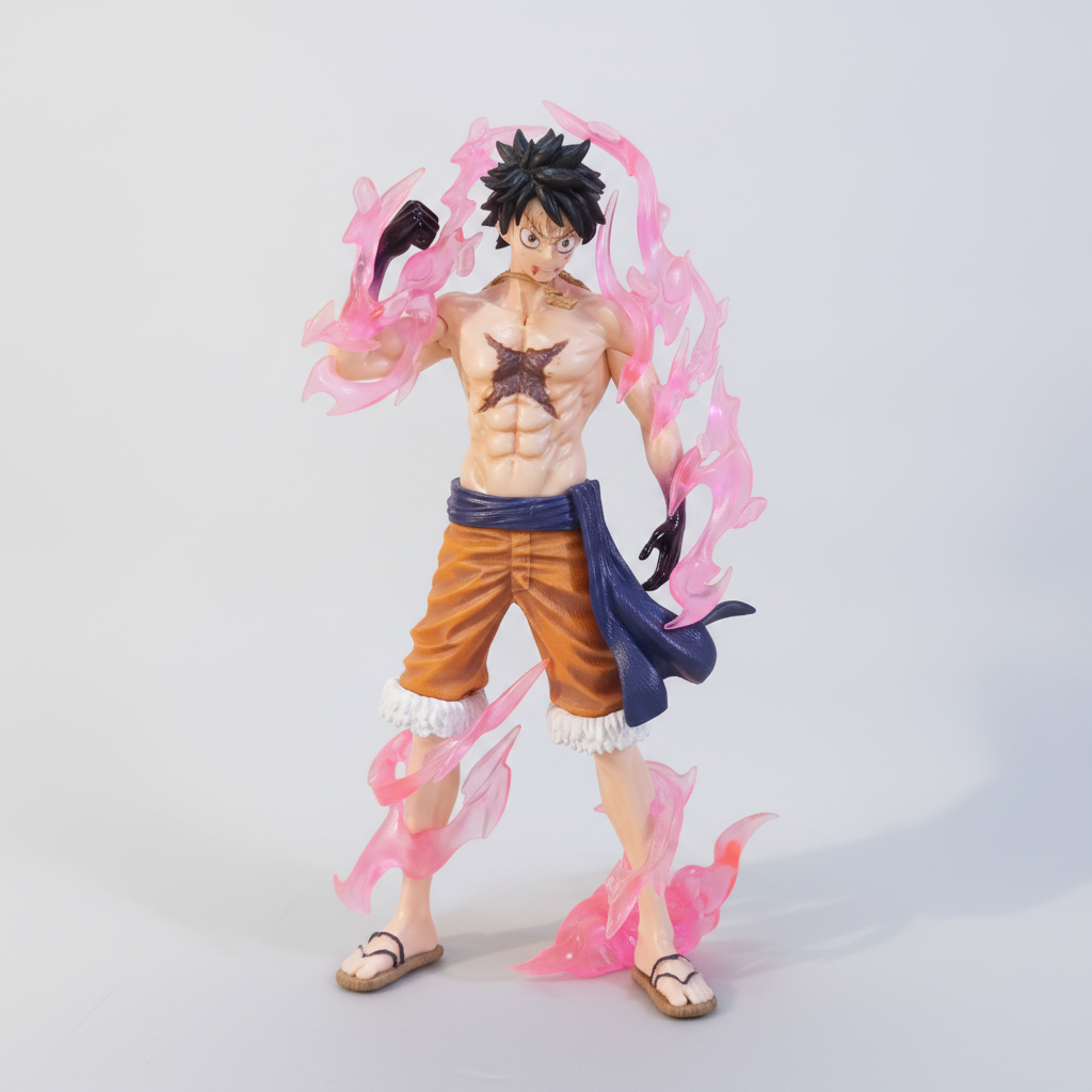 One Piece Luffy Gear 5 Action Figure with Flame Effects
