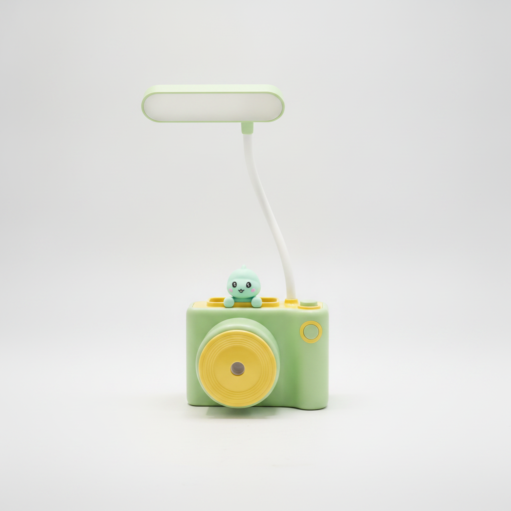 Cute Camera Desk Lamp with Pencil Sharpener & Organizer