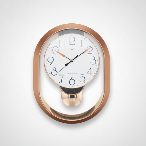 Polaris Pendulum Wall Clock with Rose Gold Frame