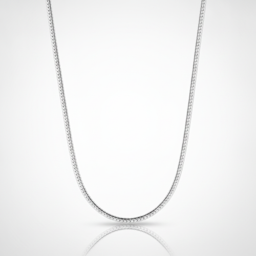 Men's Silver Herringbone Chain Necklace