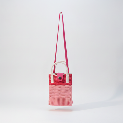 Phone Pixie Mini Crossbody Bag – Pink Ombré Mesh