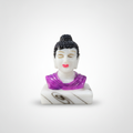 Meditating Buddha Bust Statue – White Marble Finish