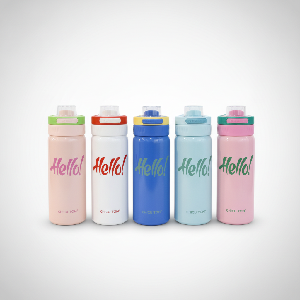 Chicu Tom Hello! Thermosteel Water Bottle – Vibrant Colors