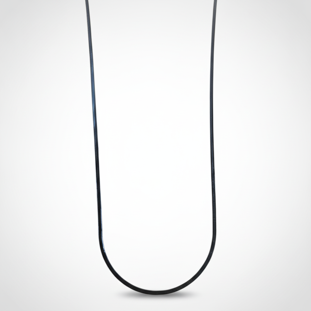 Men's Sleek Black Snake Chain Necklace