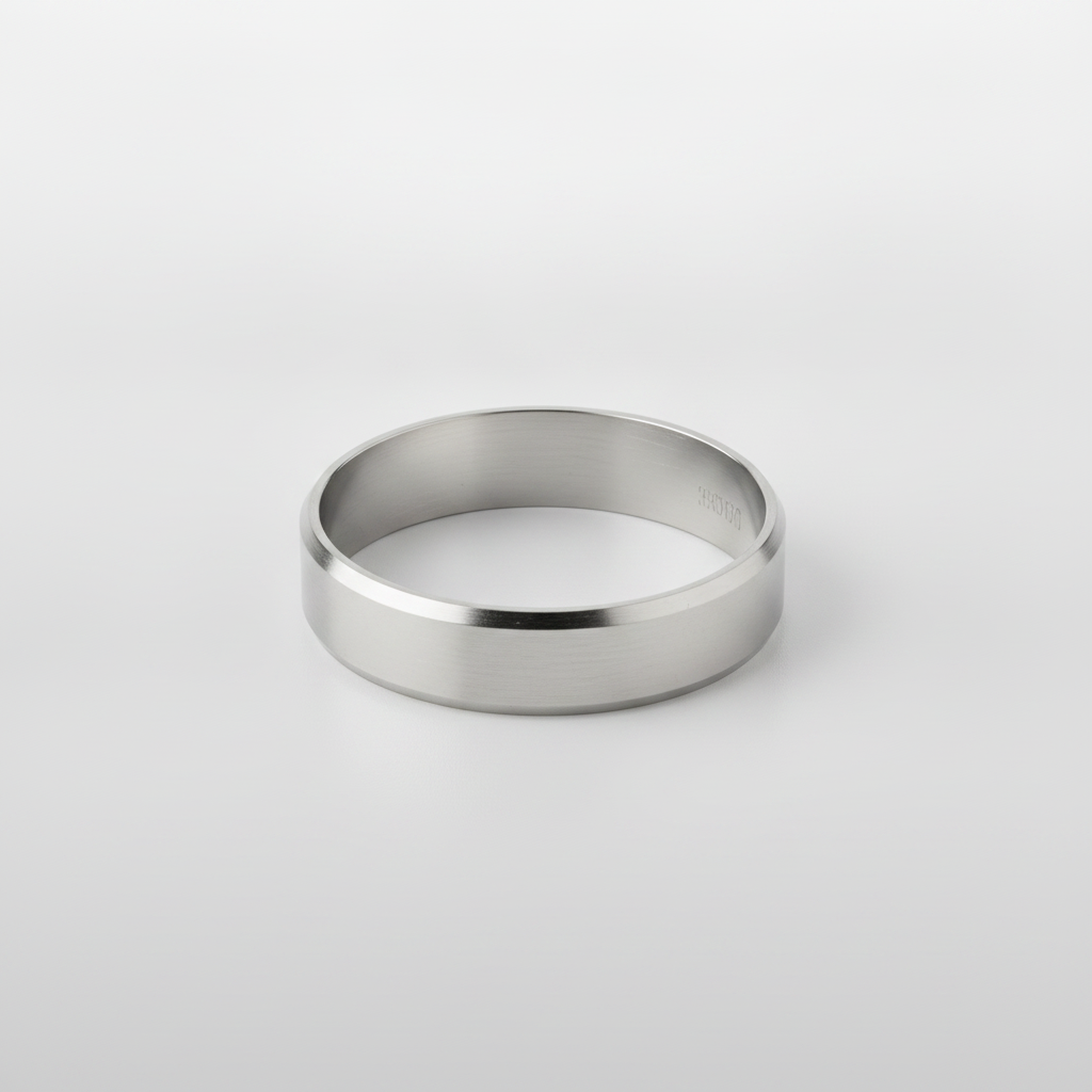Men's Classic Silver-Tone Band Ring | Flat Court Style