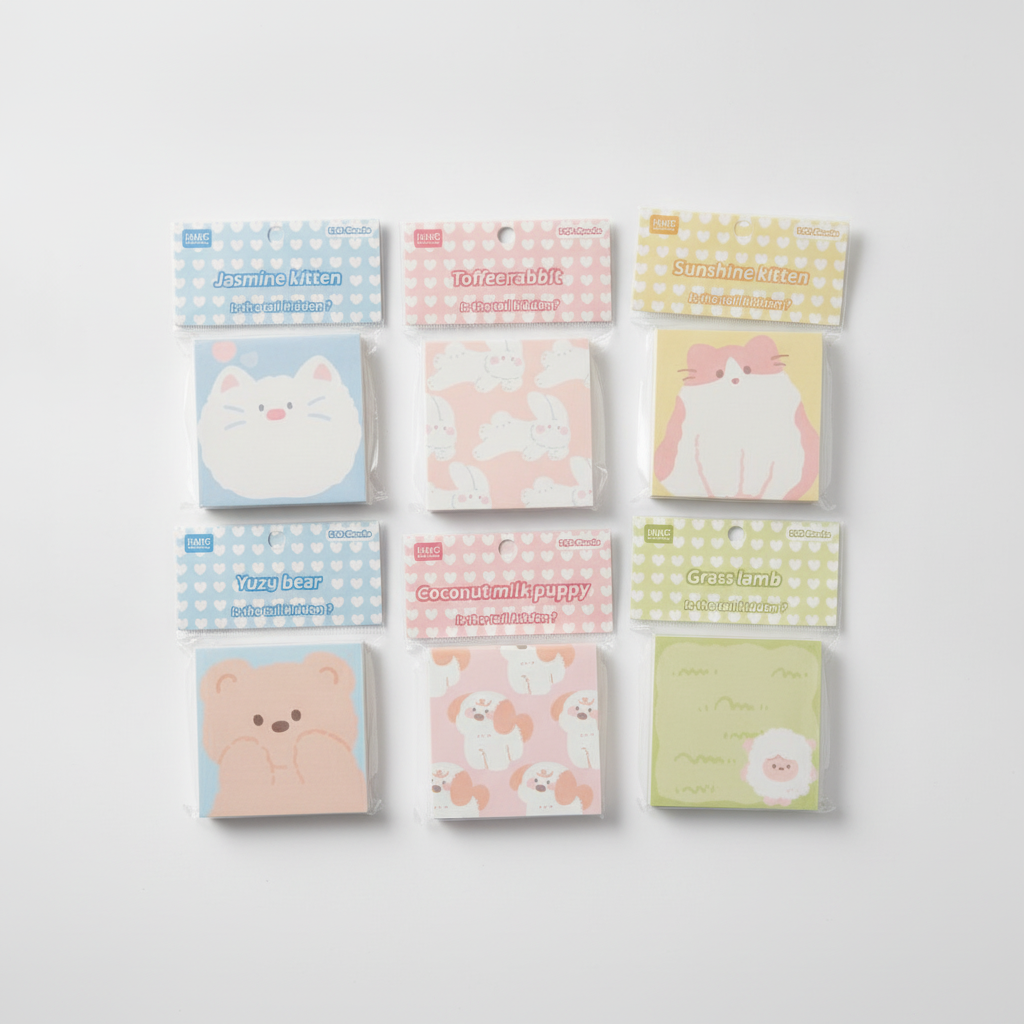 Cute Animal Sticky Notes – 100 Sheets | HiMiC Series