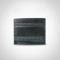 Lee Italian Black Leather Bifold Wallet – Chain Embossed