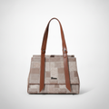 Exotic Expandable Tote Bag – Brown Checkered Handbag
