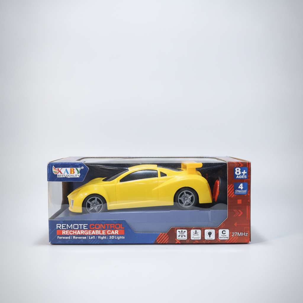 KABY RC Rechargeable Sport Racing Car with 3D Lights – Yellow