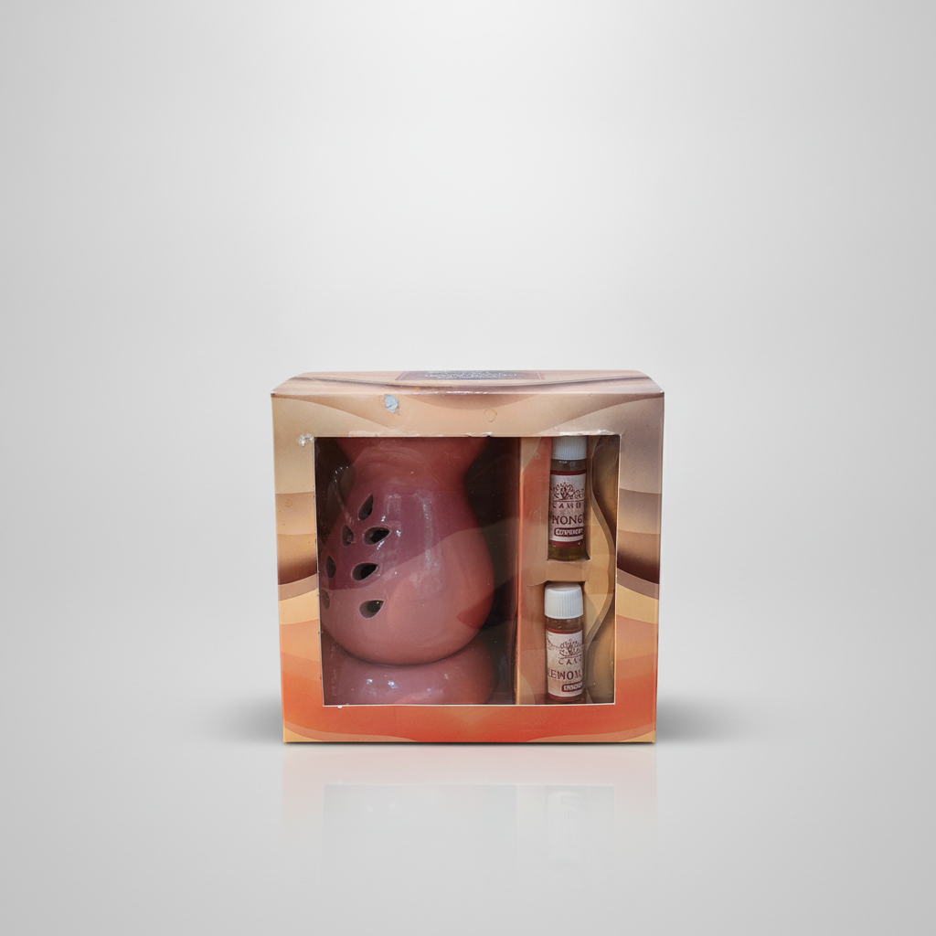 Ceramic Aroma Oil Diffuser Gift Set with Lemon & Mango Oils