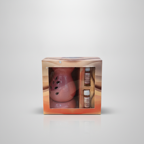 Ceramic Aroma Oil Diffuser Gift Set with Lemon & Mango Oils