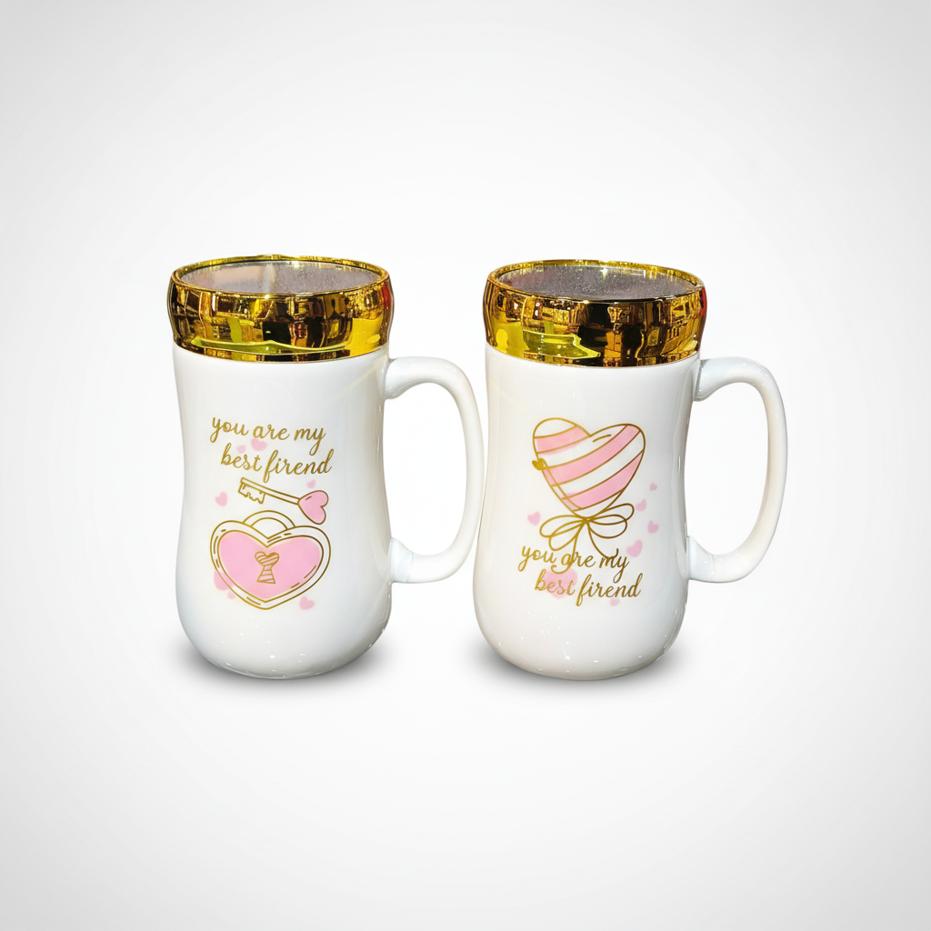 You Are My Best Friend Ceramic Mug with Gold Rim
