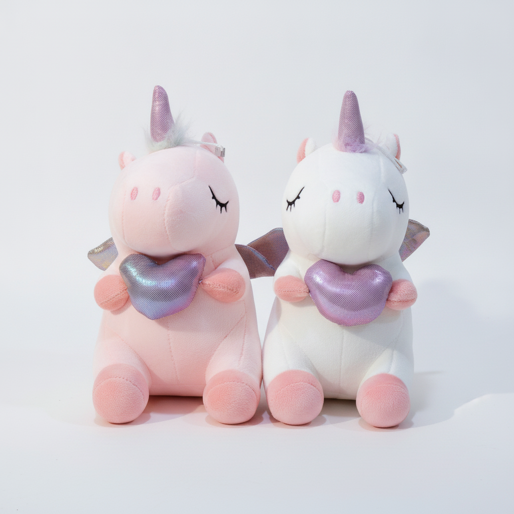Unicorn Plush Toy with Sparkle Heart – 25 cm