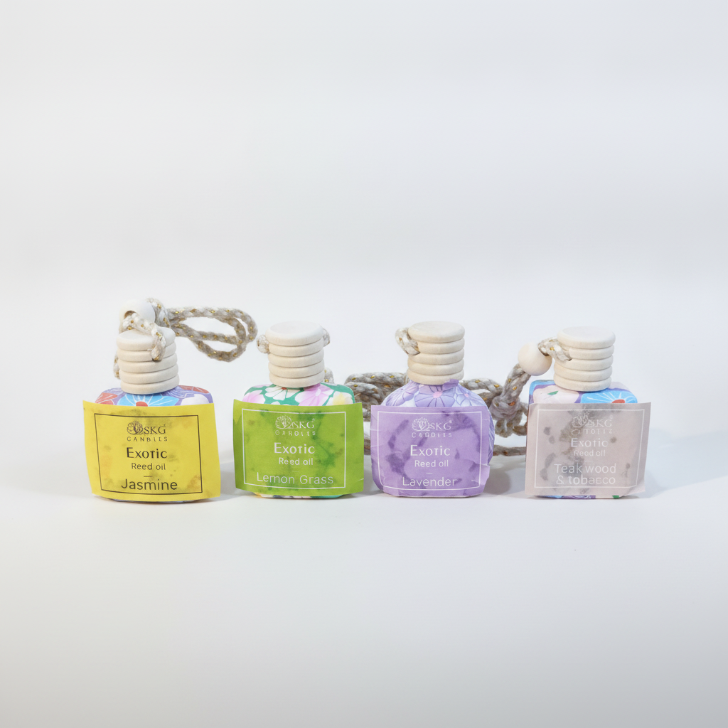 SKG Exotic Reed Oil Car Hanging Diffuser – Set of 4