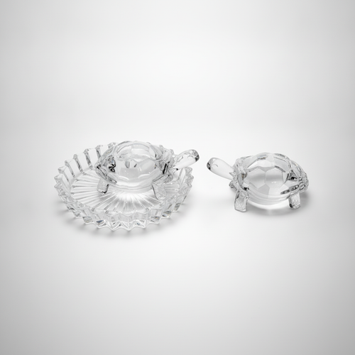 Crystal Clear Glass Turtle Figurines