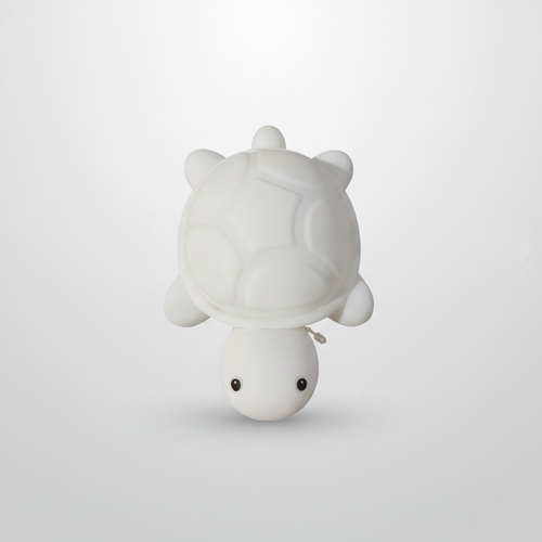 Cute White Turtle Night Light – Soft Silicone LED Lamp
