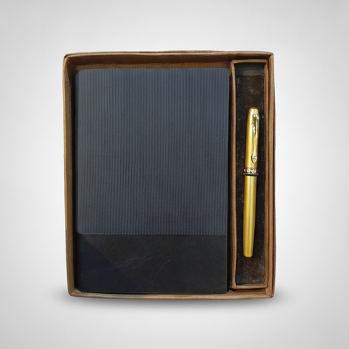 Customisable Notebook & Gold Pen Gift Set