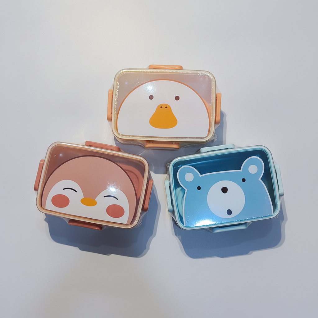 Cute Animal Face Kids Lunch Box – BPA-Free Bento Container