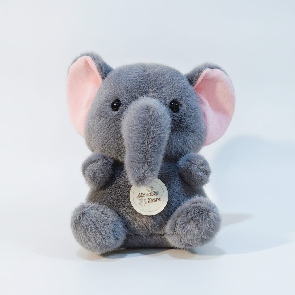 Soft Grey Elephant Stuffed Animal Plush Toy – 25 cm