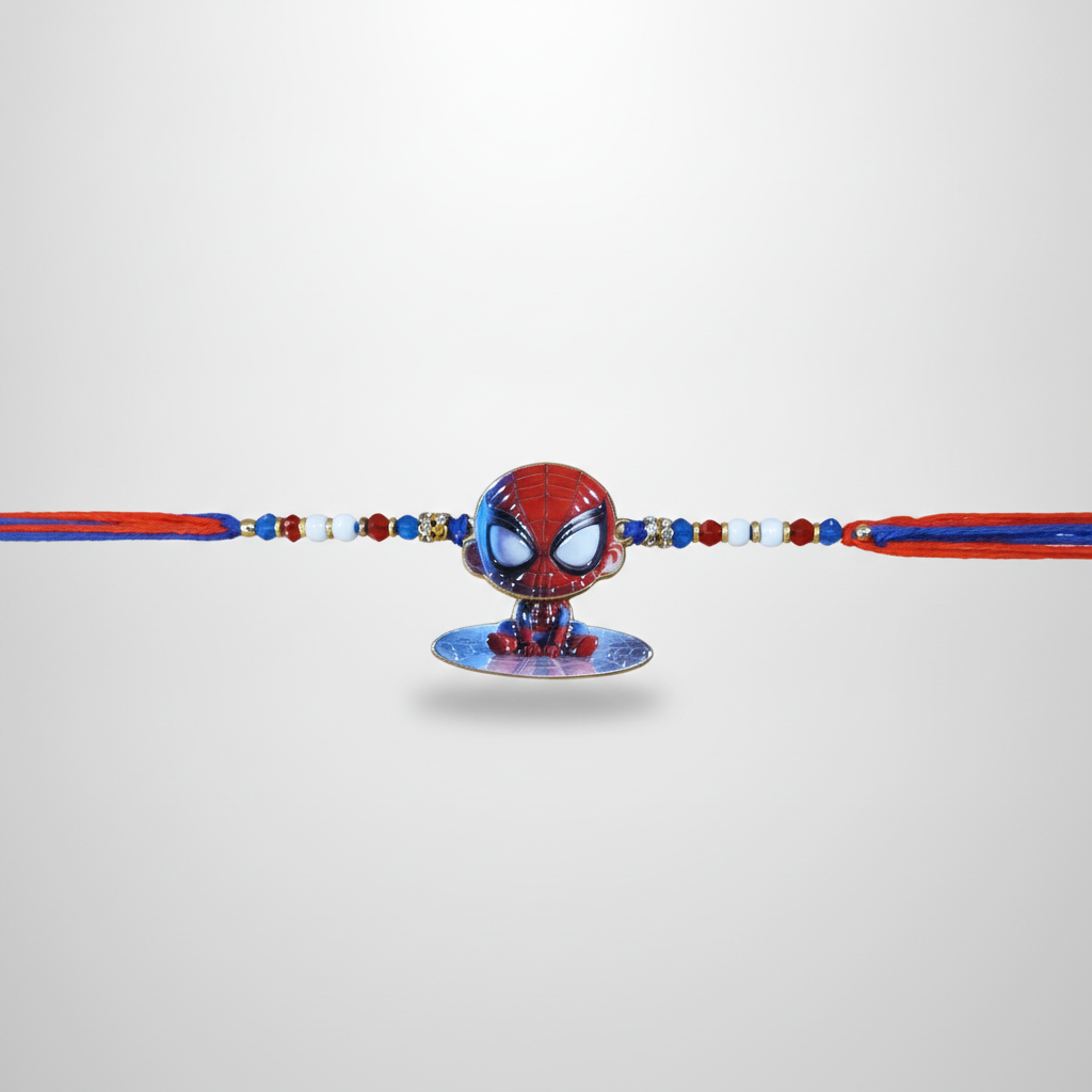 Spider-Man Kids Rakhi – Chibi Charm with Beaded Thread