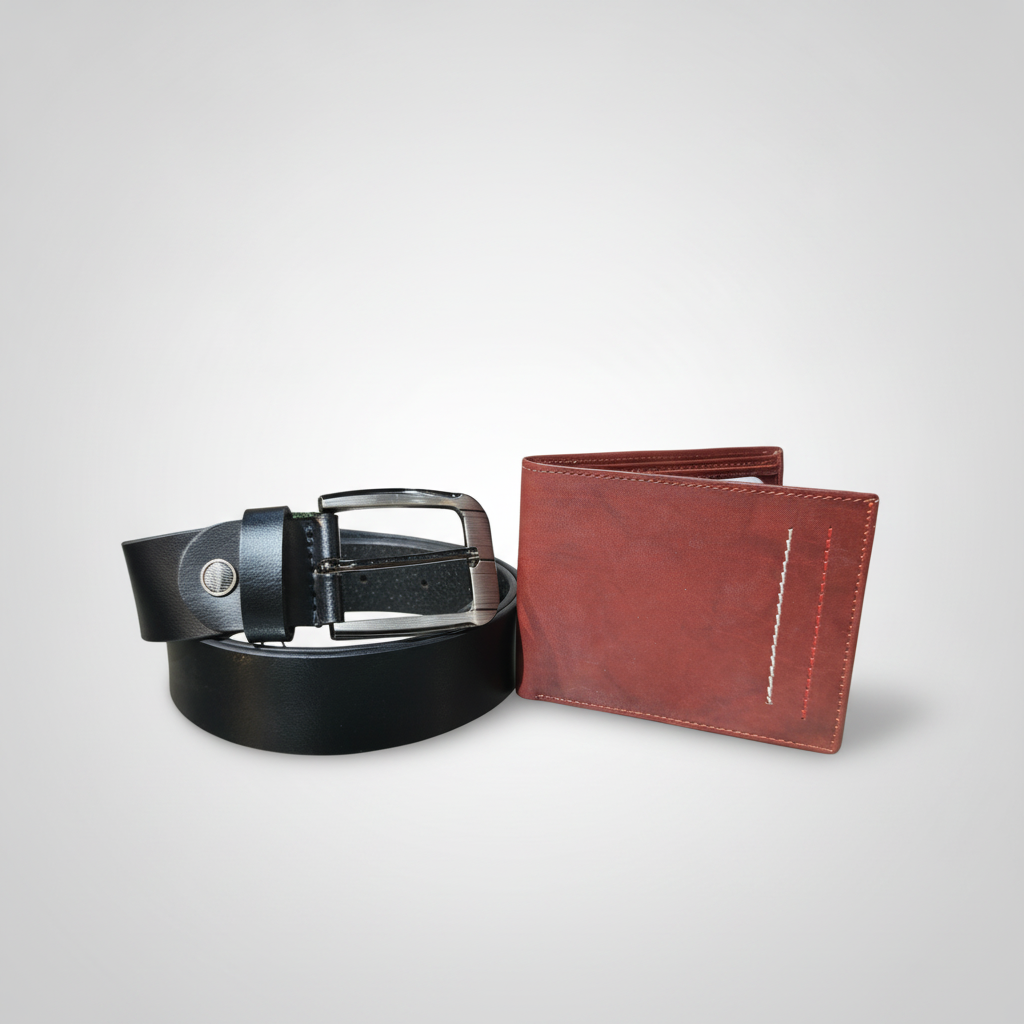 Wrangler Men's Leather Wallet & Belt Combo Set