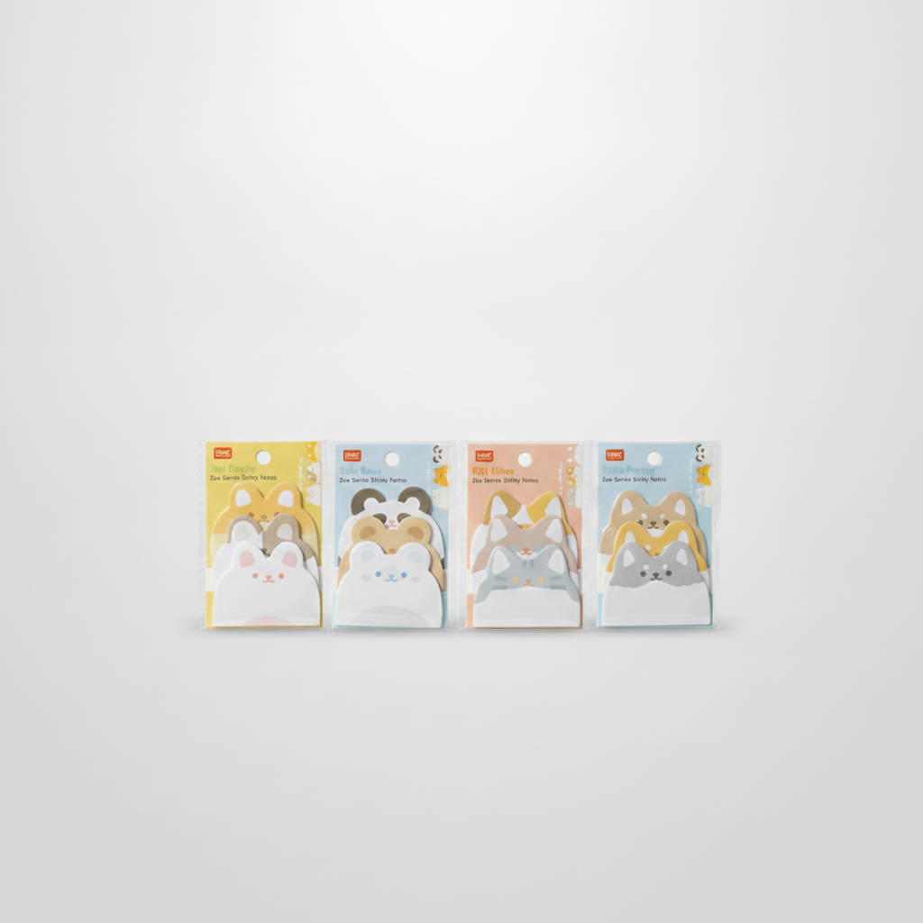 HiMiC Zoo Series Animal Sticky Notes – 4-Pack Bundle