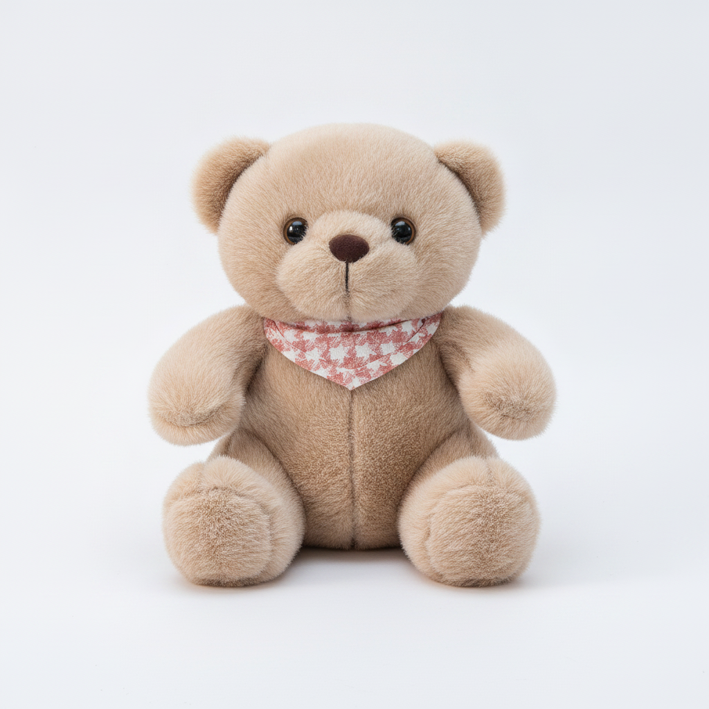 Adorable Plush Teddy Bear with Bandana Scarf