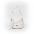Exotic White Leather Shoulder Bag – Chic Baguette Style