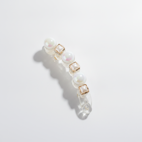 Iridescent Pearl & Square Stud Hair Clip