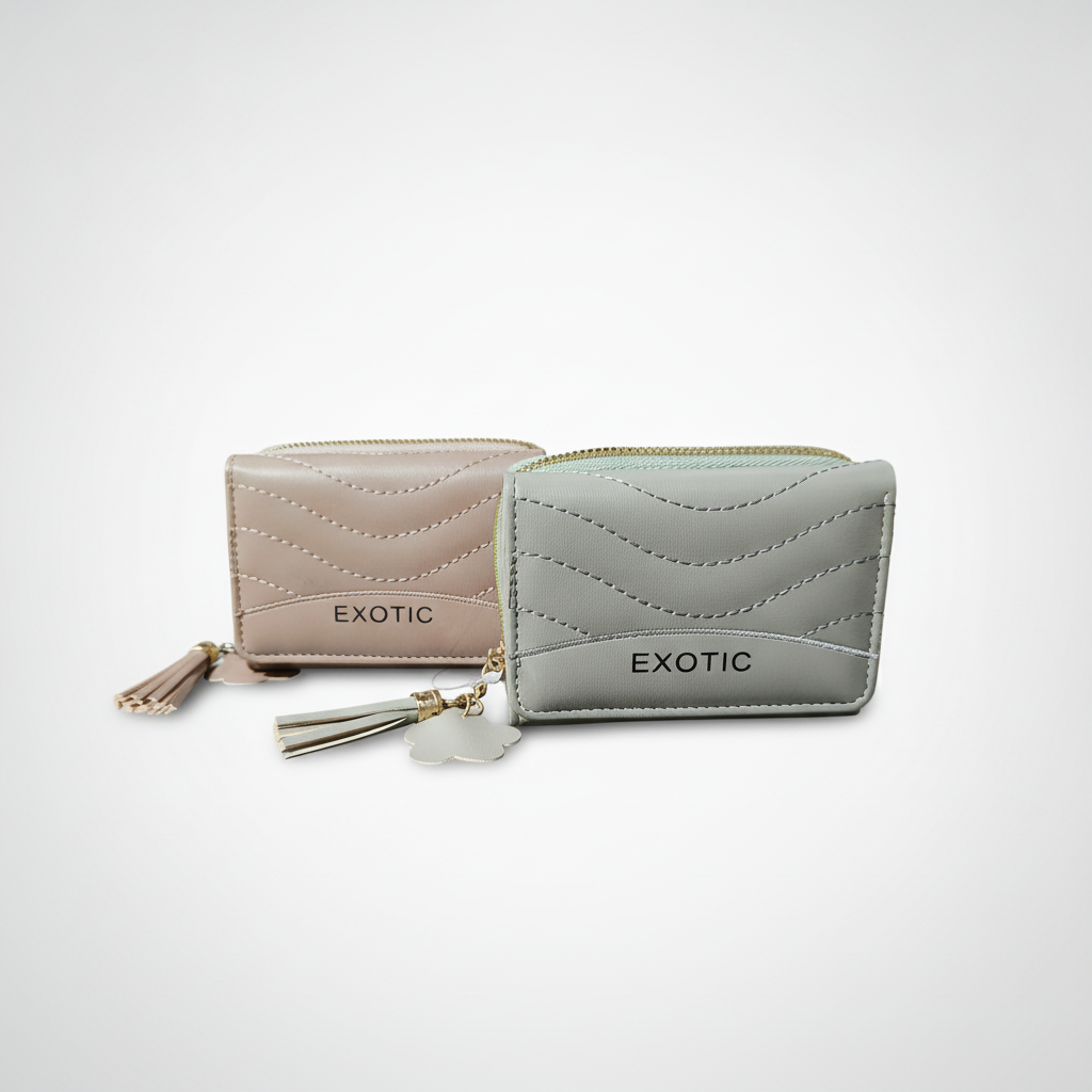 Exotic Quilted Zip Purse – Compact Women's Wallet